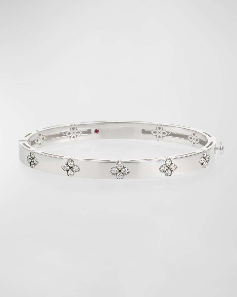 18K White Gold Diamond Love In Verona Bangle, 48x58mm